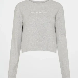 Online Aje ATHLETICA Keyhole Drawstring Long Sleeve Tee 149 Grey Marle