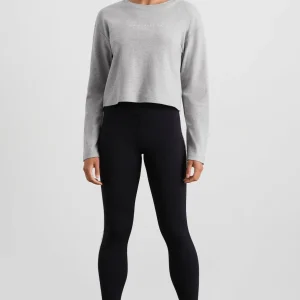 Online Aje ATHLETICA Keyhole Drawstring Long Sleeve Tee 149 Grey Marle