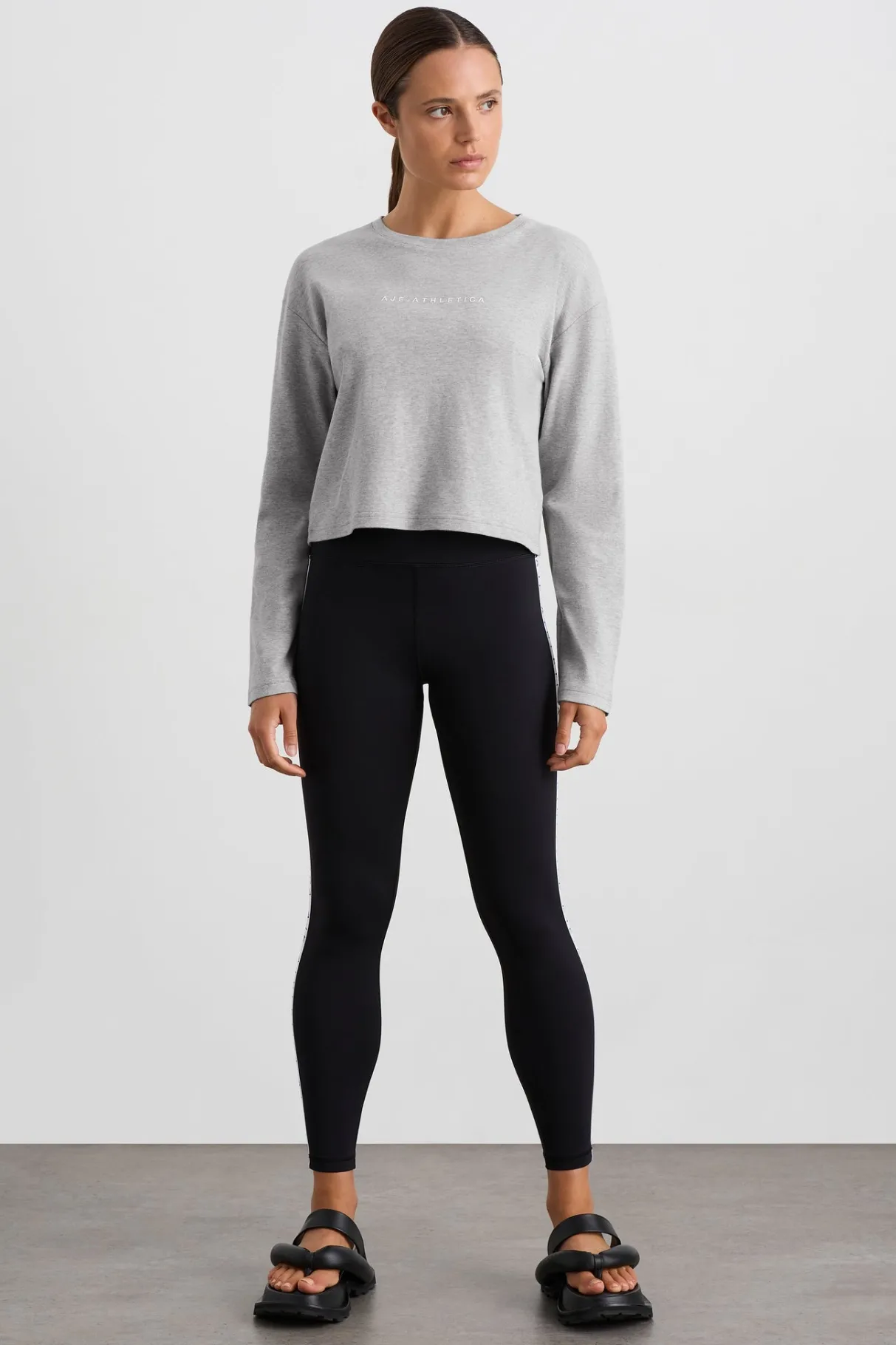 keyhole_drawstring_long_sleeve_tee__1.webp Online Aje ATHLETICA Keyhole Drawstring Long Sleeve Tee 149 Grey Marle