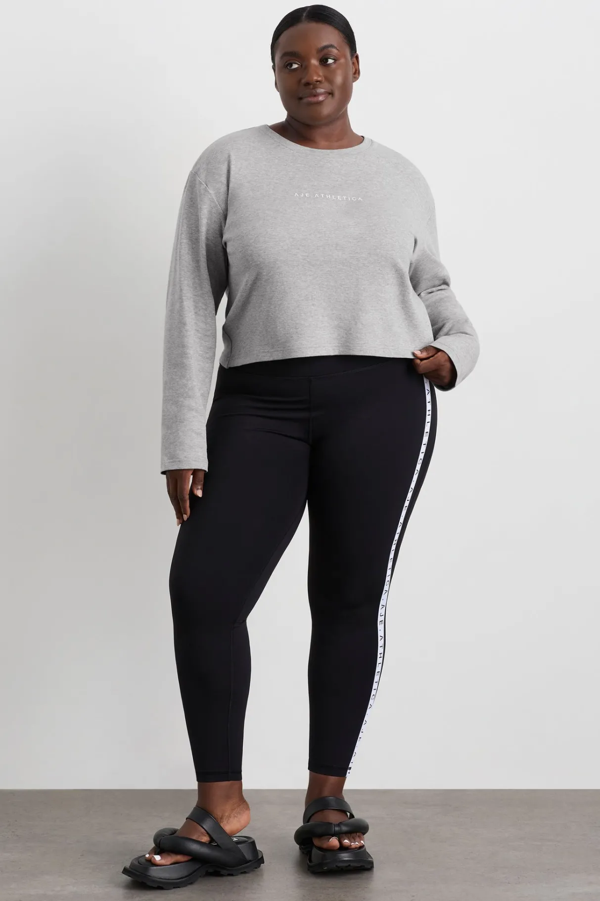 keyhole_drawstring_long_sleeve_tee__11.webp Online Aje ATHLETICA Keyhole Drawstring Long Sleeve Tee 149 Grey Marle