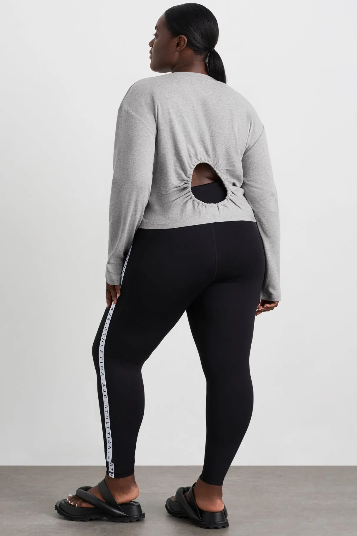 keyhole_drawstring_long_sleeve_tee__14.webp Online Aje ATHLETICA Keyhole Drawstring Long Sleeve Tee 149 Grey Marle