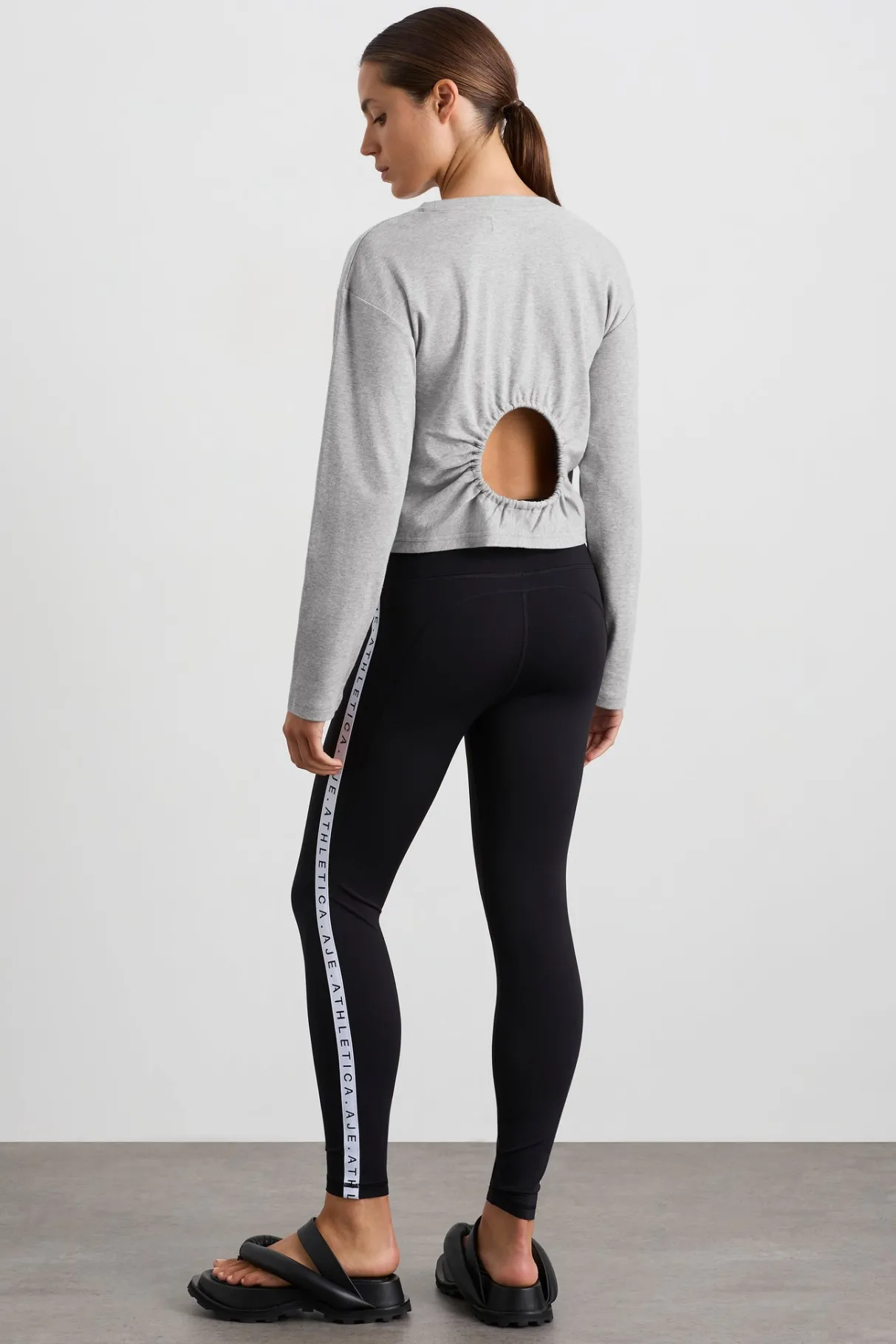 keyhole_drawstring_long_sleeve_tee__4.webp Online Aje ATHLETICA Keyhole Drawstring Long Sleeve Tee 149 Grey Marle