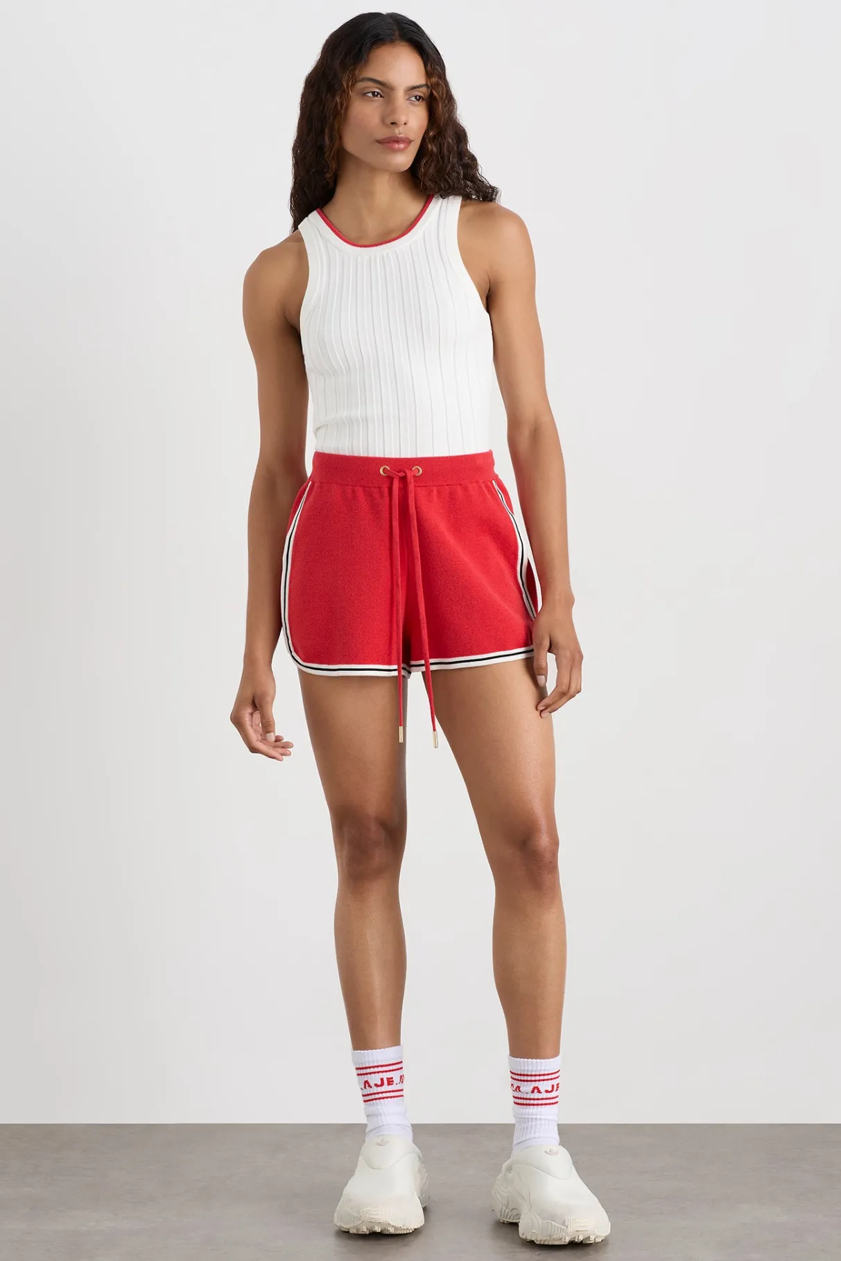 knit_contrast_shorts__0.webp Best Aje ATHLETICA Knit Contrast Shorts 603 Passionate Red