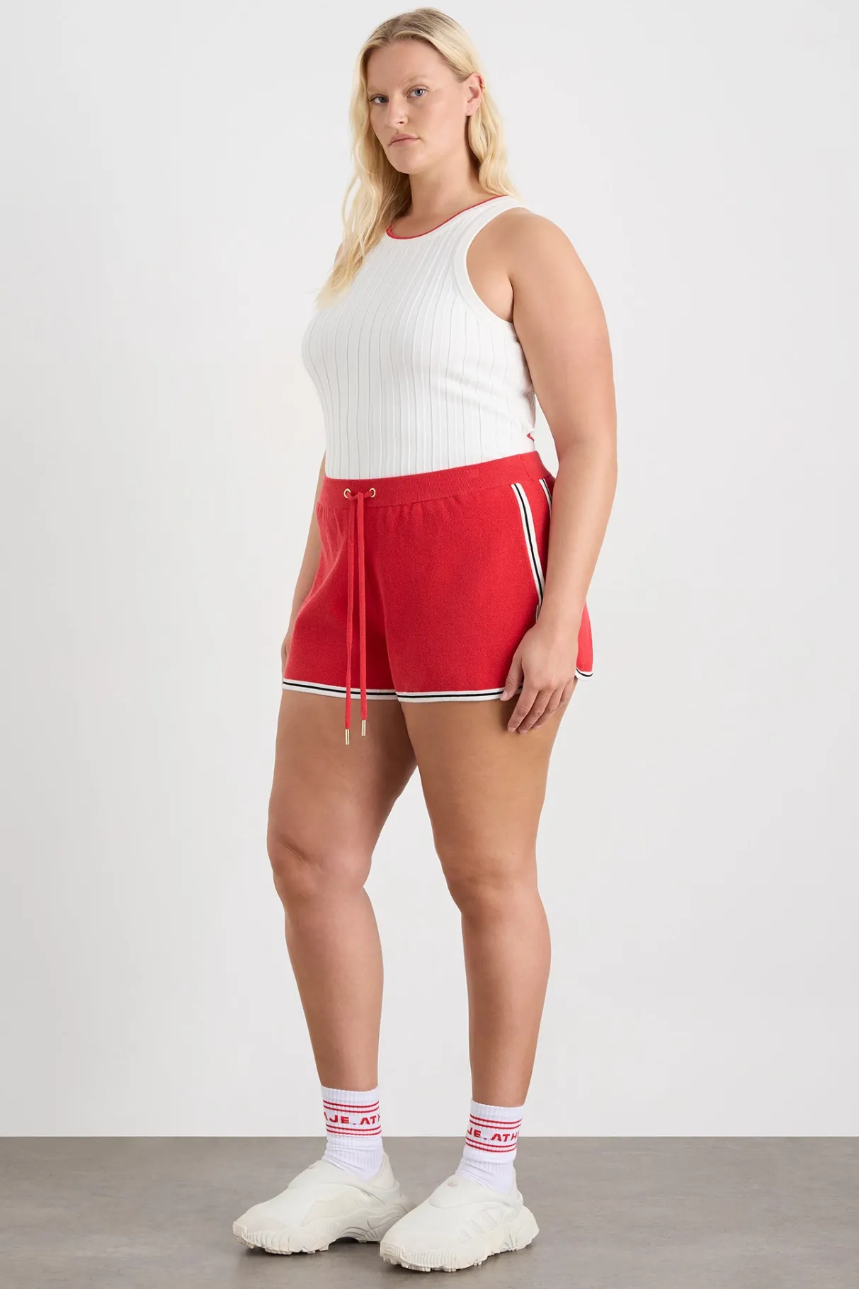 knit_contrast_shorts__10.webp Best Aje ATHLETICA Knit Contrast Shorts 603 Passionate Red