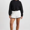Online Aje ATHLETICA Knit Ribbed Shorts 603 White/Black