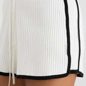 Online Aje ATHLETICA Knit Ribbed Shorts 603 White/Black