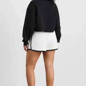 Online Aje ATHLETICA Knit Ribbed Shorts 603 White/Black