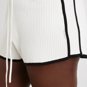 Online Aje ATHLETICA Knit Ribbed Shorts 603 White/Black