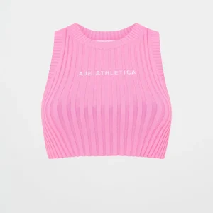 Cheap Aje ATHLETICA Knitted Mini Logo Tank 135 Candy Pink