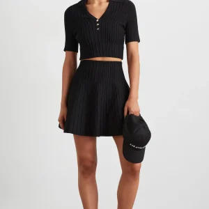 Flash Sale Aje ATHLETICA Knitted Mini Skirt 628 Black
