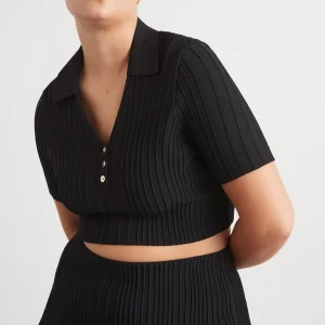 Online Aje ATHLETICA Knitted Polo Top 341 Black
