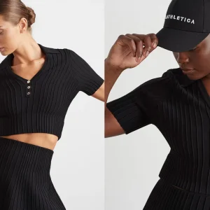 Online Aje ATHLETICA Knitted Polo Top 341 Black