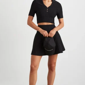 Online Aje ATHLETICA Knitted Polo Top 341 Black