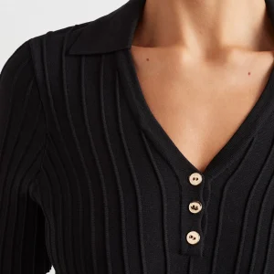 Online Aje ATHLETICA Knitted Polo Top 341 Black