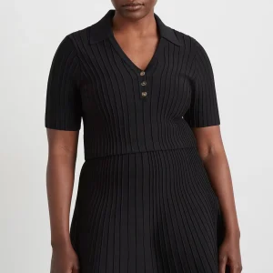 Online Aje ATHLETICA Knitted Polo Top 341 Black