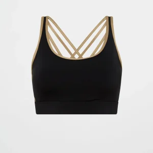 Store Aje ATHLETICA Lattice Logo Strap Bra 360 Black Soft Khaki