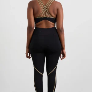 Store Aje ATHLETICA Lattice Logo Strap Bra 360 Black Soft Khaki