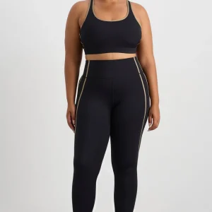 Store Aje ATHLETICA Lattice Logo Strap Bra 360 Black Soft Khaki