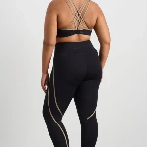 Store Aje ATHLETICA Lattice Logo Strap Bra 360 Black Soft Khaki