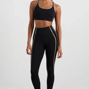 Store Aje ATHLETICA Lattice Logo Strap Bra 360 Black Soft Khaki