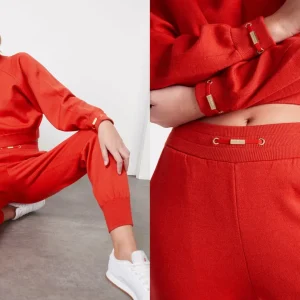Outlet Aje ATHLETICA Logo Knit Trackpants 505 Garnet Red