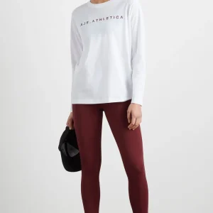 Online Aje ATHLETICA Logo Long Sleeve T-Shirt 127 White/Burnt Burgundy