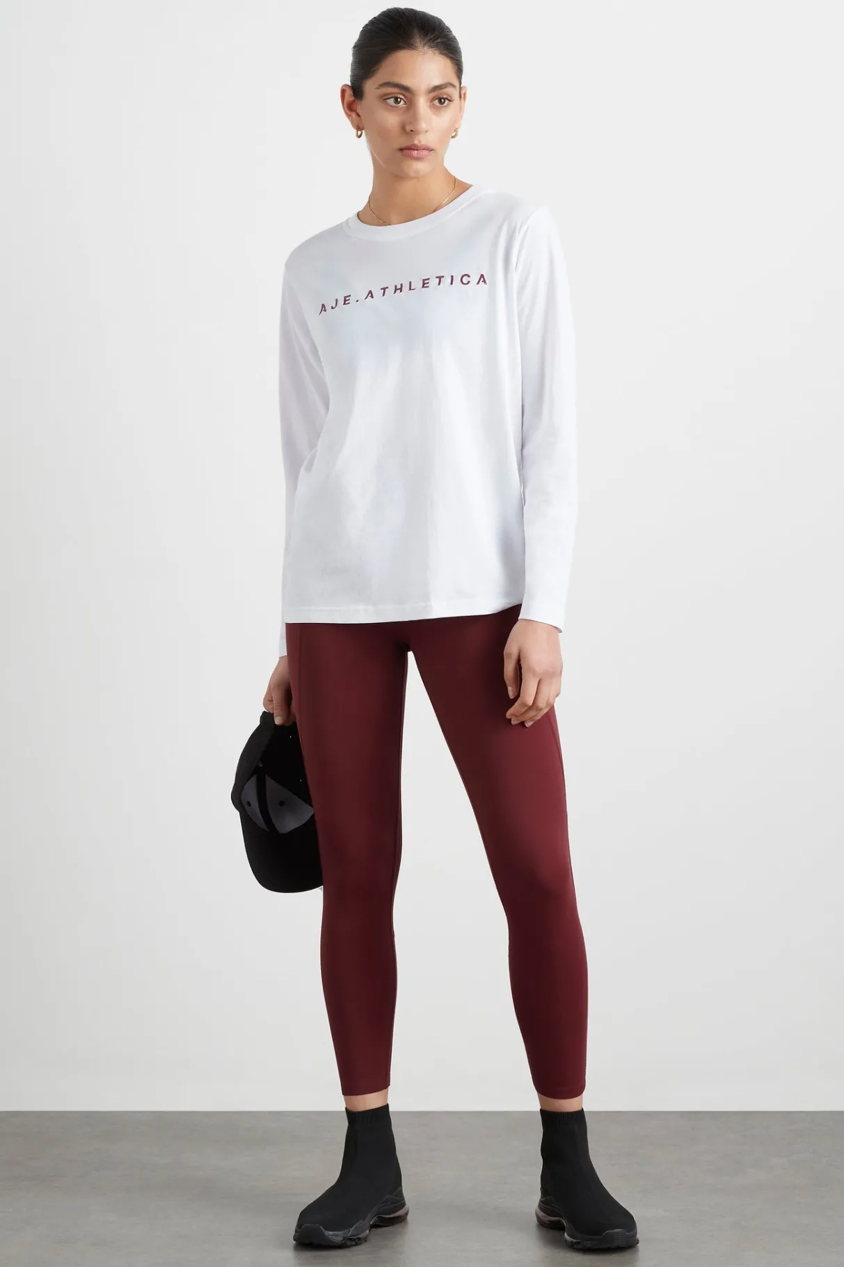 logo_long_sleeve_tshirt__2.webp Online Aje ATHLETICA Logo Long Sleeve T-Shirt 127 White/Burnt Burgundy