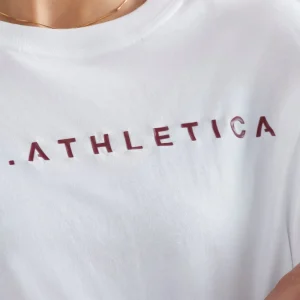 Online Aje ATHLETICA Logo Long Sleeve T-Shirt 127 White/Burnt Burgundy