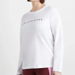 Online Aje ATHLETICA Logo Long Sleeve T-Shirt 127 White/Burnt Burgundy