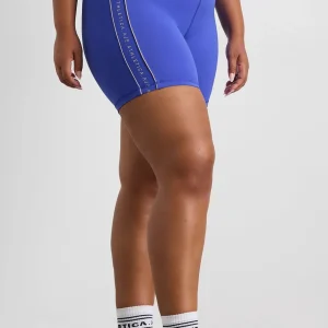 Online Aje ATHLETICA Logo Notch Bike Short 639 Marine Blue Latte Beige
