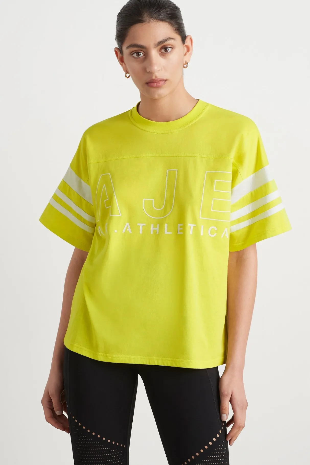 logo_stripe_tshirt__0.webp New Aje ATHLETICA Logo Stripe T-Shirt 102 Citrus Yellow/Wht