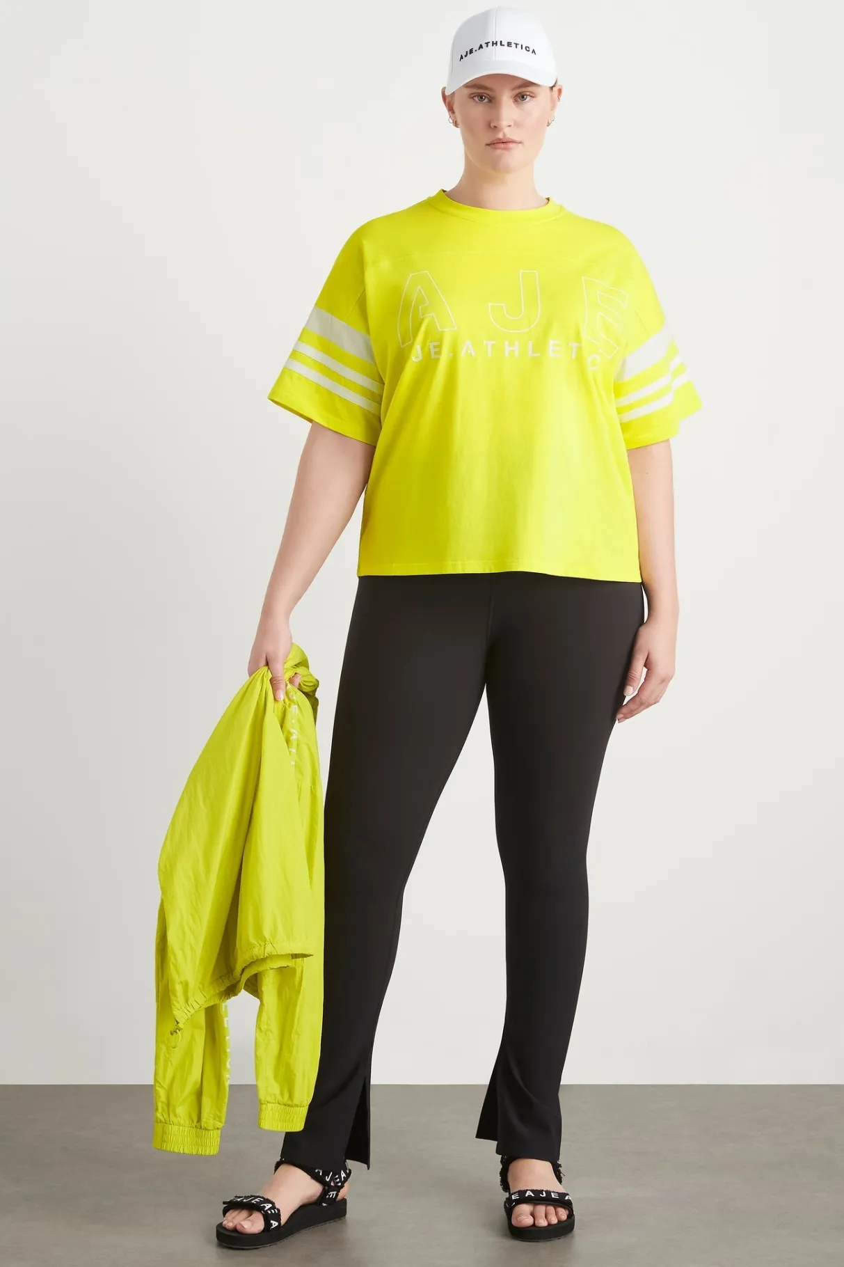 logo_stripe_tshirt__10.webp New Aje ATHLETICA Logo Stripe T-Shirt 102 Citrus Yellow/Wht