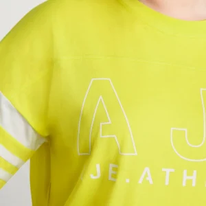 New Aje ATHLETICA Logo Stripe T-Shirt 102 Citrus Yellow/Wht