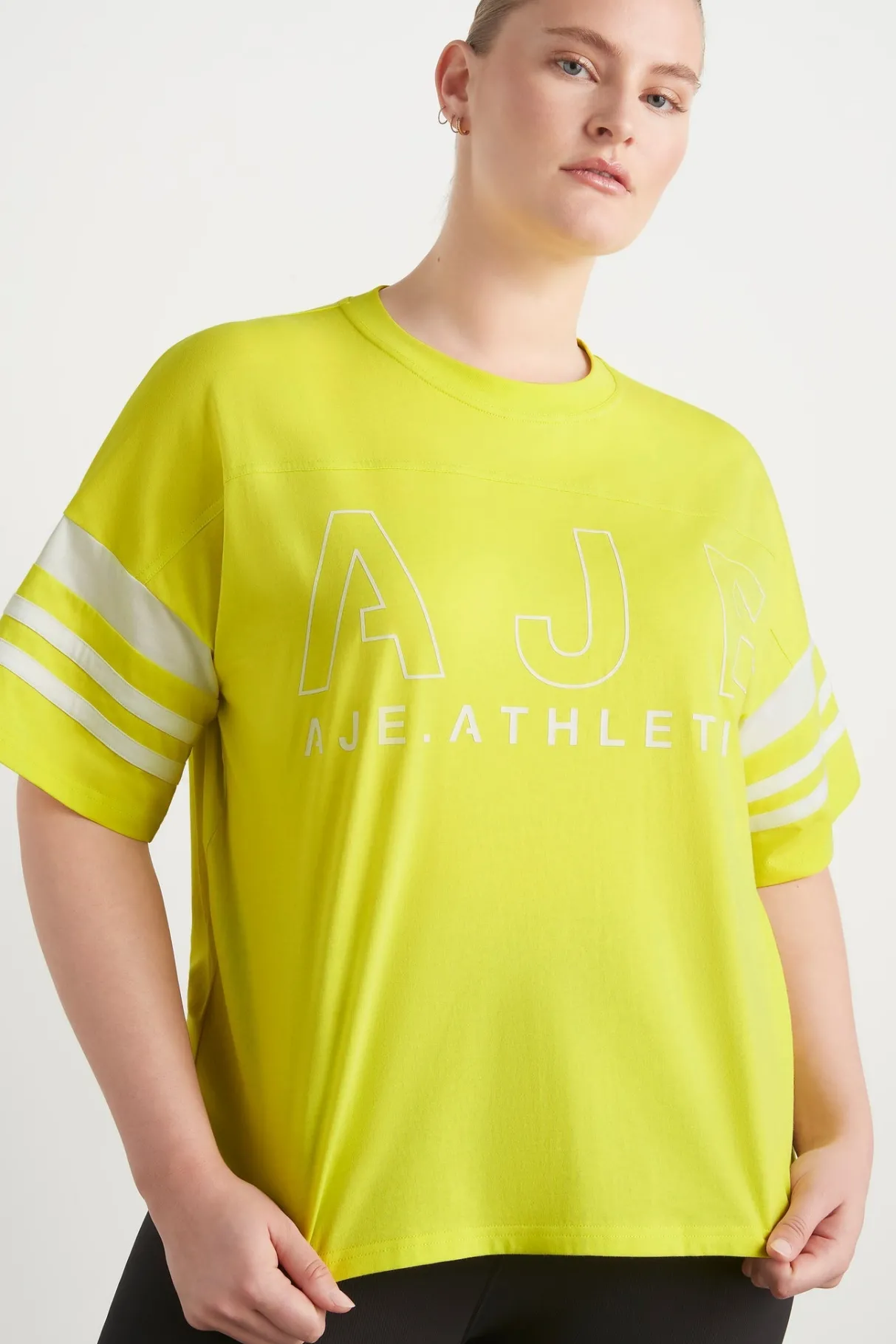 logo_stripe_tshirt__12.webp New Aje ATHLETICA Logo Stripe T-Shirt 102 Citrus Yellow/Wht