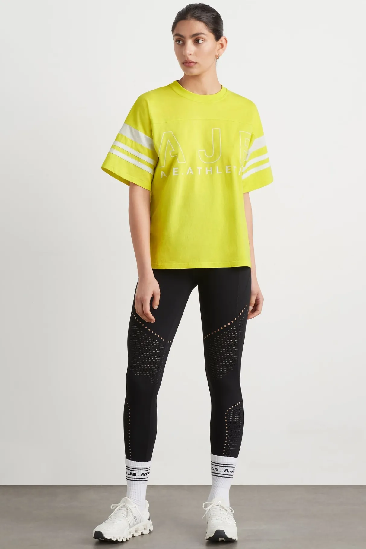 logo_stripe_tshirt__2.webp New Aje ATHLETICA Logo Stripe T-Shirt 102 Citrus Yellow/Wht