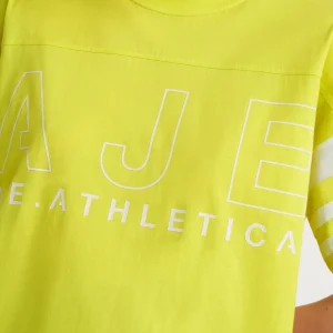 New Aje ATHLETICA Logo Stripe T-Shirt 102 Citrus Yellow/Wht
