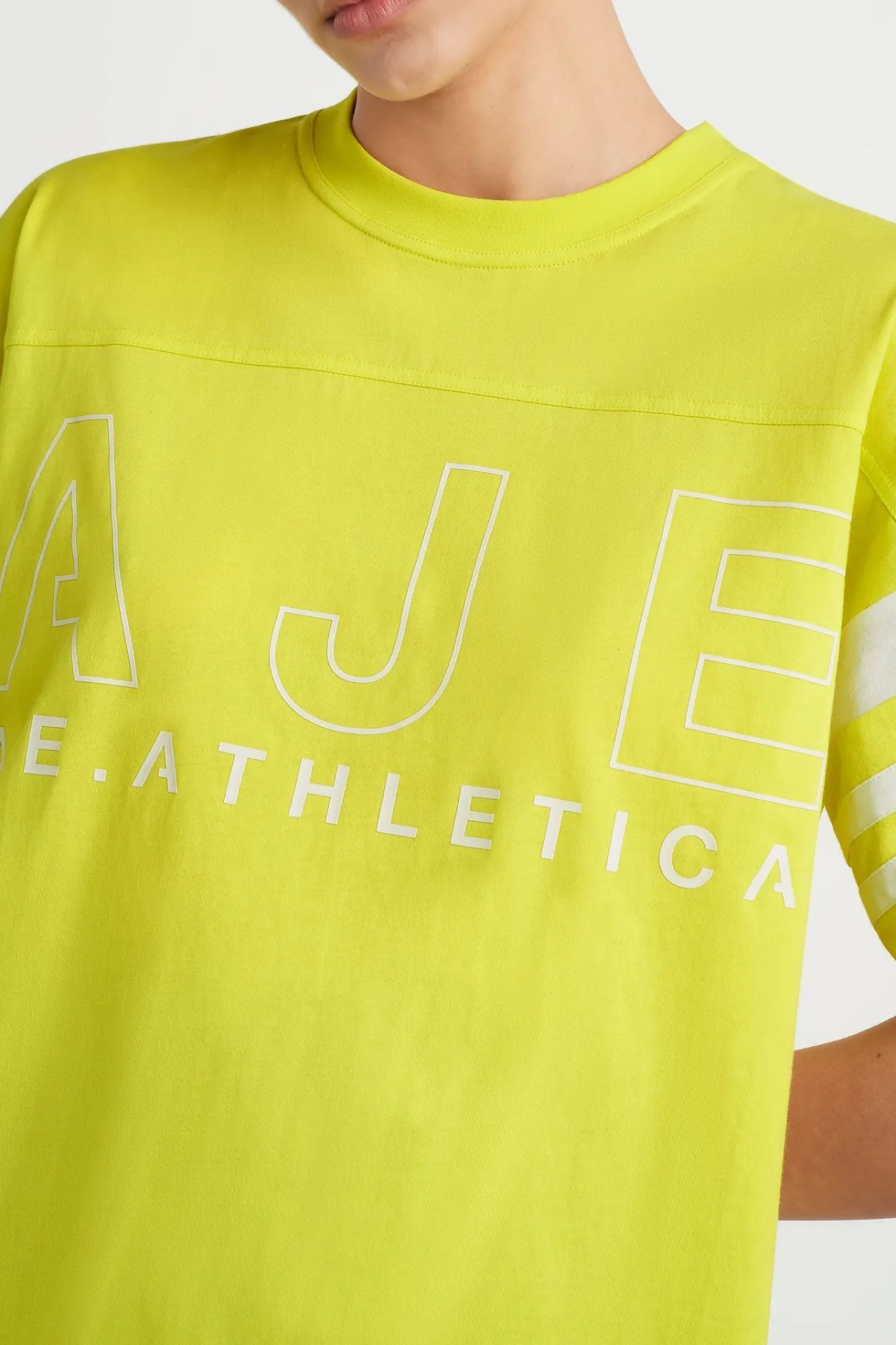 logo_stripe_tshirt__3.webp New Aje ATHLETICA Logo Stripe T-Shirt 102 Citrus Yellow/Wht