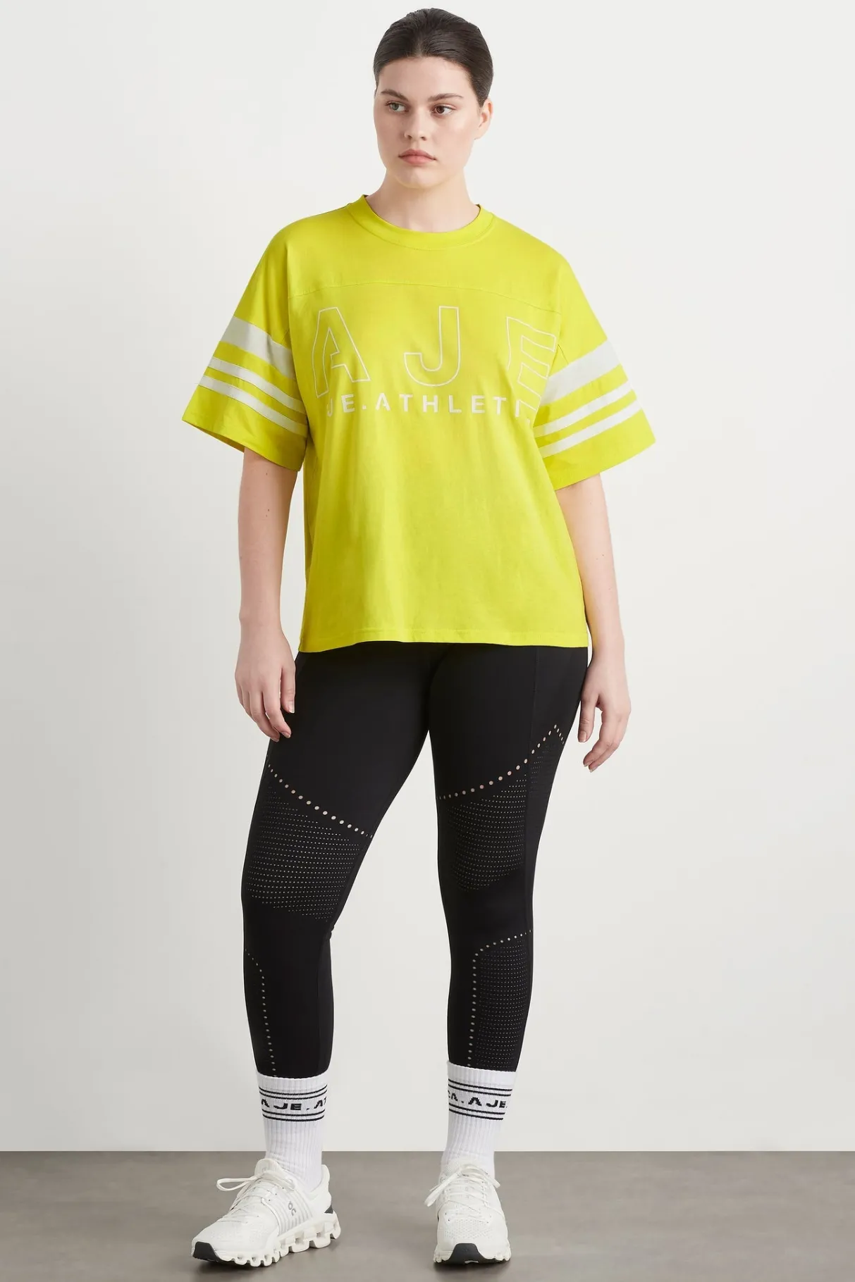 logo_stripe_tshirt__6.webp New Aje ATHLETICA Logo Stripe T-Shirt 102 Citrus Yellow/Wht