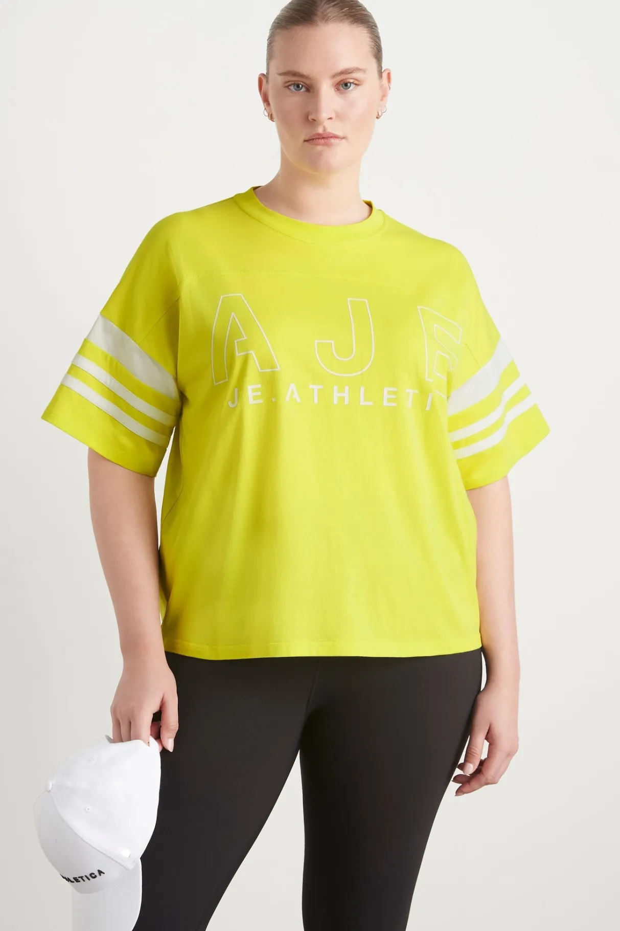 logo_stripe_tshirt__9.webp New Aje ATHLETICA Logo Stripe T-Shirt 102 Citrus Yellow/Wht