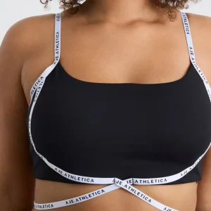 Outlet Aje ATHLETICA Logo Tape Crossover Bra 393 Black/White
