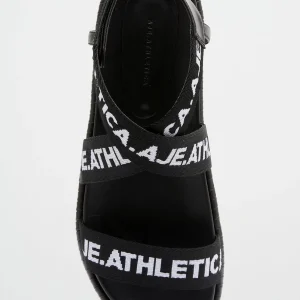 Cheap Aje ATHLETICA Logo Tape Platform Sandal 940 Black