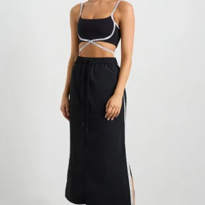 Flash Sale Aje ATHLETICA Logo Tape Spray Midi Skirt 647 Black