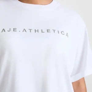 Shop Aje ATHLETICA Logo T-Shirt 102 White/Herringbone