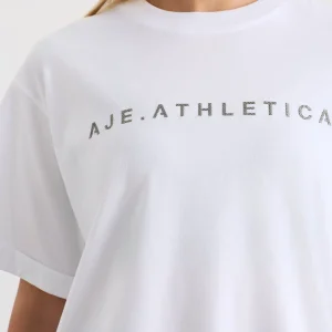 Shop Aje ATHLETICA Logo T-Shirt 102 White/Herringbone