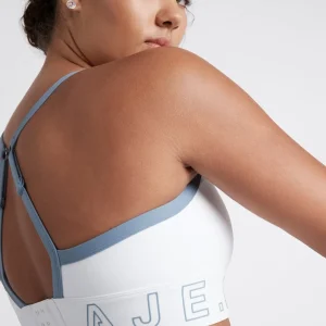 Online Aje ATHLETICA Logotape Adjustable Strap Sports Bra 307 White/Storm Blue