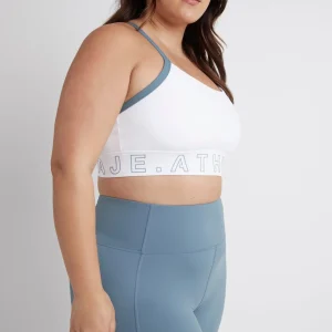 Online Aje ATHLETICA Logotape Adjustable Strap Sports Bra 307 White/Storm Blue
