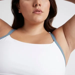 Online Aje ATHLETICA Logotape Adjustable Strap Sports Bra 307 White/Storm Blue