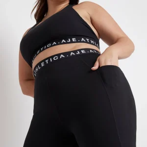 Online Aje ATHLETICA Logotape Laser Cut Full Length Legging 208 Black/White