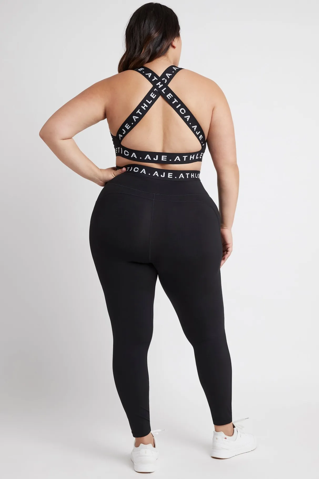 logotape_laser_cut_full_length_legging__12.webp Online Aje ATHLETICA Logotape Laser Cut Full Length Legging 208 Black/White