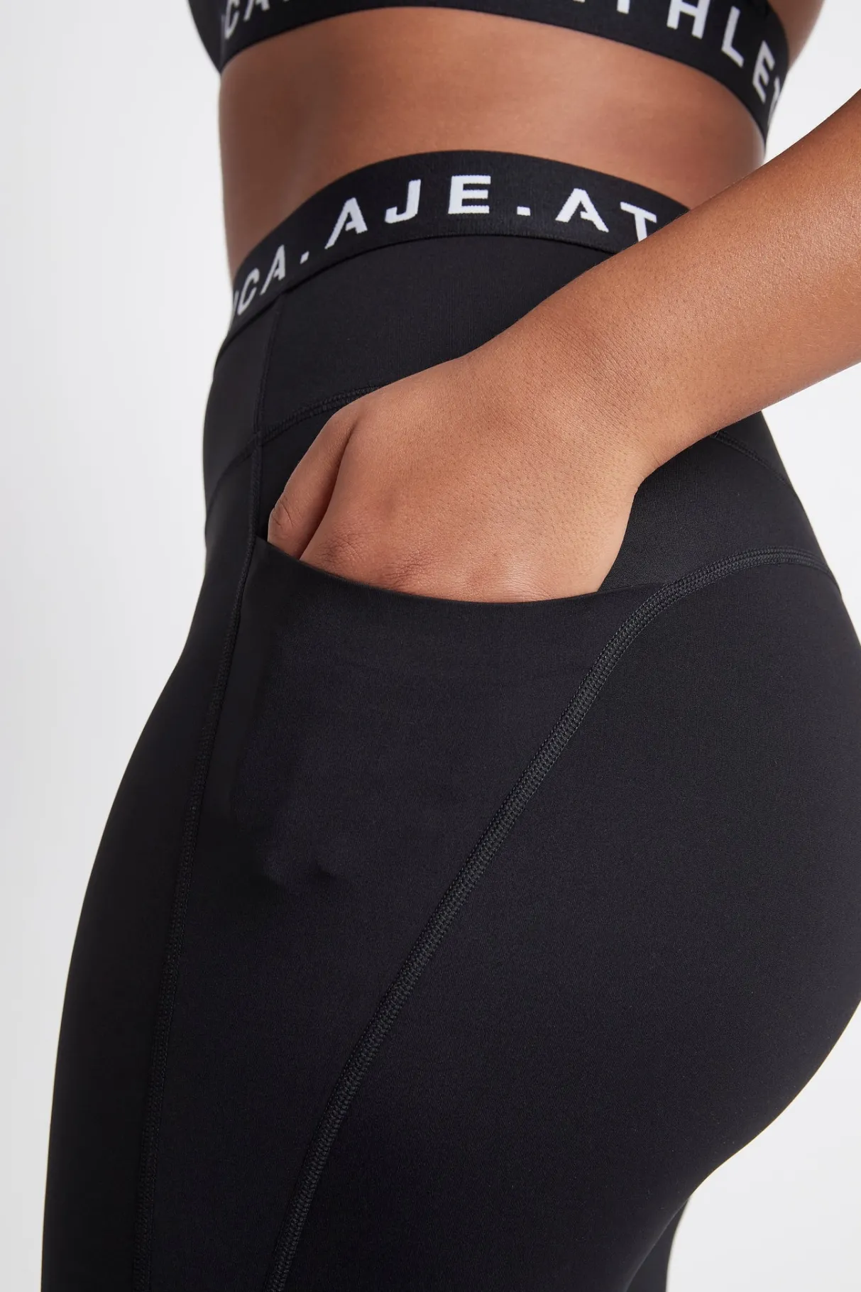 logotape_laser_cut_full_length_legging__7.webp Online Aje ATHLETICA Logotape Laser Cut Full Length Legging 208 Black/White